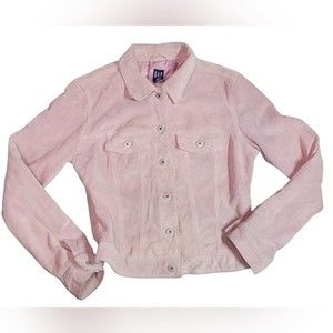 Vintage Gap Pink Suede Leather Jacket Size Medium